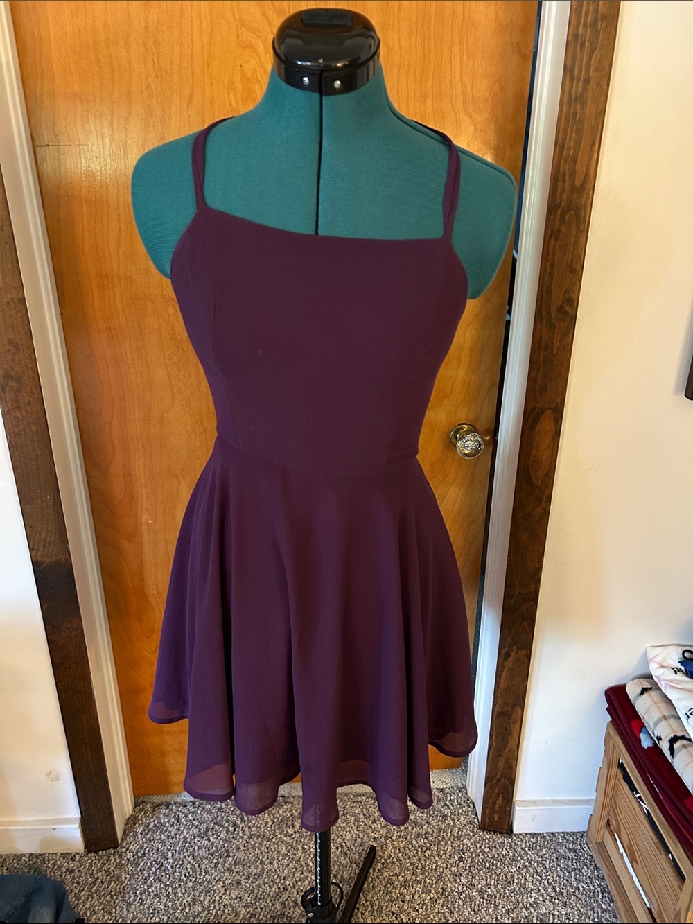 Charlotte Russe Plum Spaghetti-Strap Midi Dress
